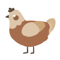 A brown and beige chicken with a head pattern