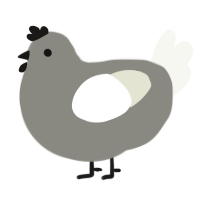 A ash and white chicken