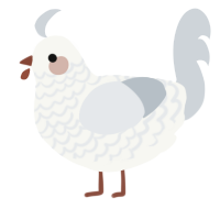 A white and mist chicken with a lace pattern