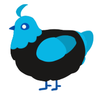 A sable and cerulean chicken with a head pattern