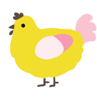 A yellow and rose chicken