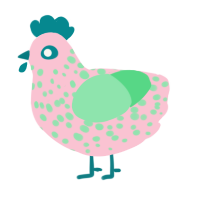 A rose and spring chicken with a speckle pattern