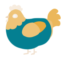 A sea and honey chicken with a head pattern