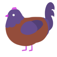 A russet and overcast chicken with a head pattern