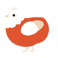 A vermilion and cream chicken