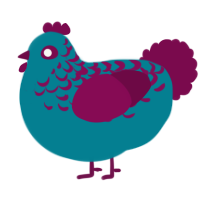 A sea and wine chicken with a half-lace pattern