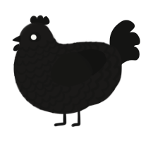 A sable and black chicken with a lace pattern