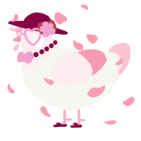 A white and rose chicken with a head pattern