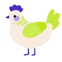 A cream and lime chicken with a neck-speckle pattern