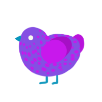 (unnamed), a blurple and amethyst chicken with a speckle pattern