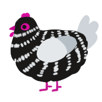 A sable and mist chicken with a bar pattern