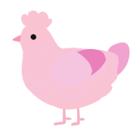 A rose and pink chicken with a lace pattern
