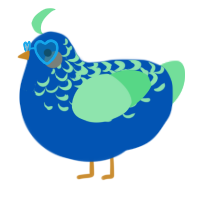 A ultramarine and spring chicken with a half-lace pattern