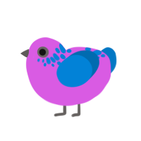 Paink but dark, a orchid and sapphire chicken with a neck-speckle pattern