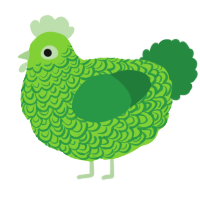 A grass and viridian chicken with a double-lace pattern