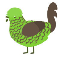 A grass and bark chicken with a lace pattern