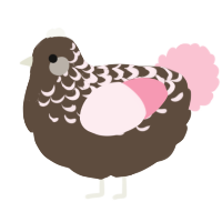 A bark and rose chicken with a half-lace pattern