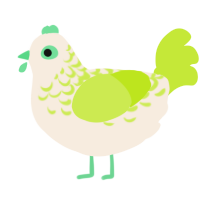A cream and lime chicken with a half-lace pattern