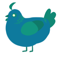 A sapphire and teal chicken with a neck-band pattern