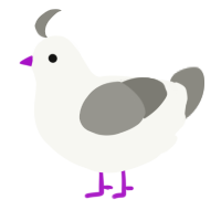 A white and ash chicken