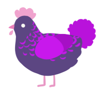 A overcast and amethyst chicken with a half-lace pattern
