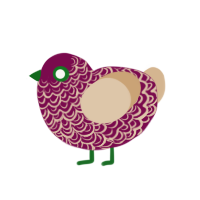 Raspberry Caramel, a wine and beige chicken with a double-lace pattern