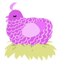 A orchid and lavender chicken with a lace pattern