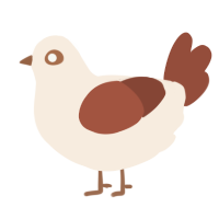 A cream and russet chicken