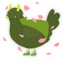 A olive chicken with a lace pattern