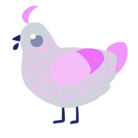 A mist and lavender chicken with a lace pattern