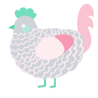 A mist and rose chicken with a lace pattern