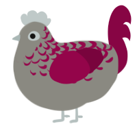 A ash and maroon chicken with a half-lace pattern
