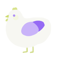 A white and lilac chicken