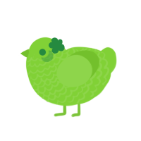 A grass chicken with a lace pattern