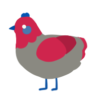 A ash and crimson chicken with a head pattern
