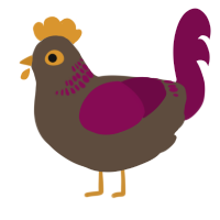 A bark and wine chicken with a neck-band pattern