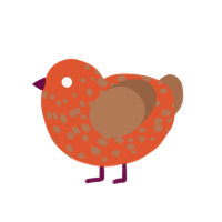 (unnamed), a vermilion and brown chicken with a speckle pattern