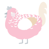 A rose and cream chicken with a half-lace pattern