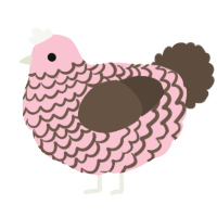 A rose and bark chicken with a lace pattern
