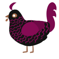 A black and wine chicken with a lace pattern