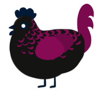A black and wine chicken with a half-lace pattern