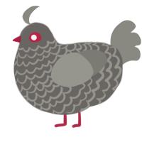 A grey and ash chicken with a lace pattern