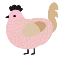 A rose and beige chicken with a lace pattern