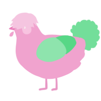 A pink and spring chicken