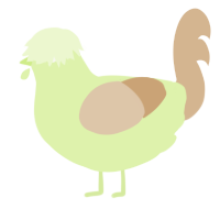 A apple and beige chicken