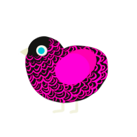 (unnamed), a black and fuchsia chicken with a double-lace pattern