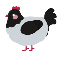 A mist and sable chicken with a head pattern