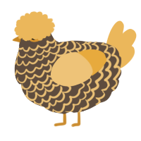 A bark and honey chicken with a lace pattern