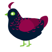 A tumblr and maroon chicken with a half-lace pattern