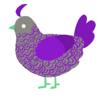 A ash and violet chicken with a double-lace pattern
